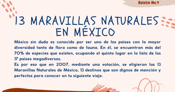 Boletín No.4/22 — 13 Maravillas naturales de México