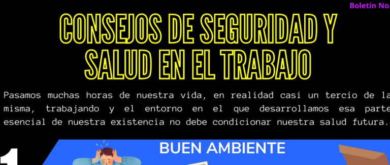 Boletín No. 8 — Consejos de seguridad y salud en el trabajo