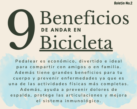 Boletín No.2/23 — 9 beneficios de andar en bicicleta